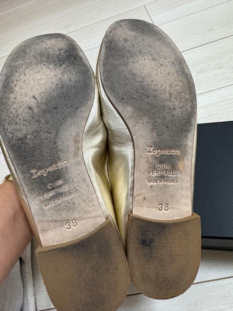 repetto ブラック バレエシューズ 38