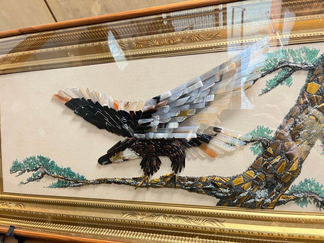 美品　希少　切り絵 鷲と松の絵　絵画　美術品　大幅値下げ