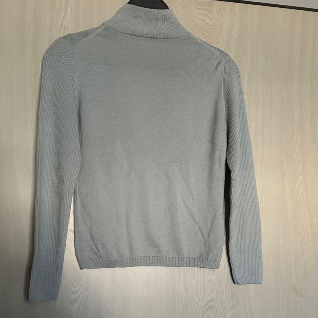 courrèges クレージュ ハイネックニット ブルー 水色