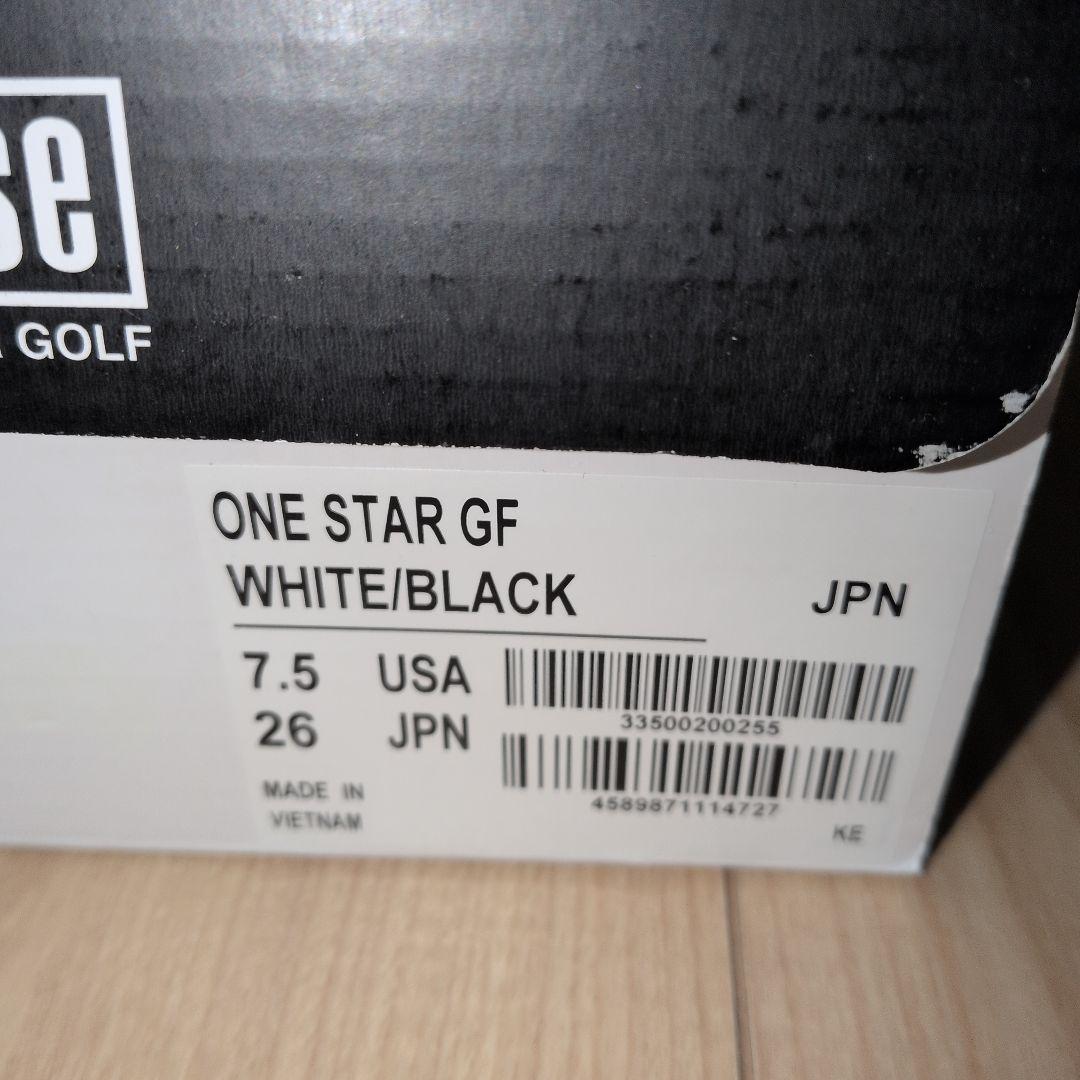 【US7.5】ワンスター　GF　白×黒　ゴルフシューズ ALL STAR