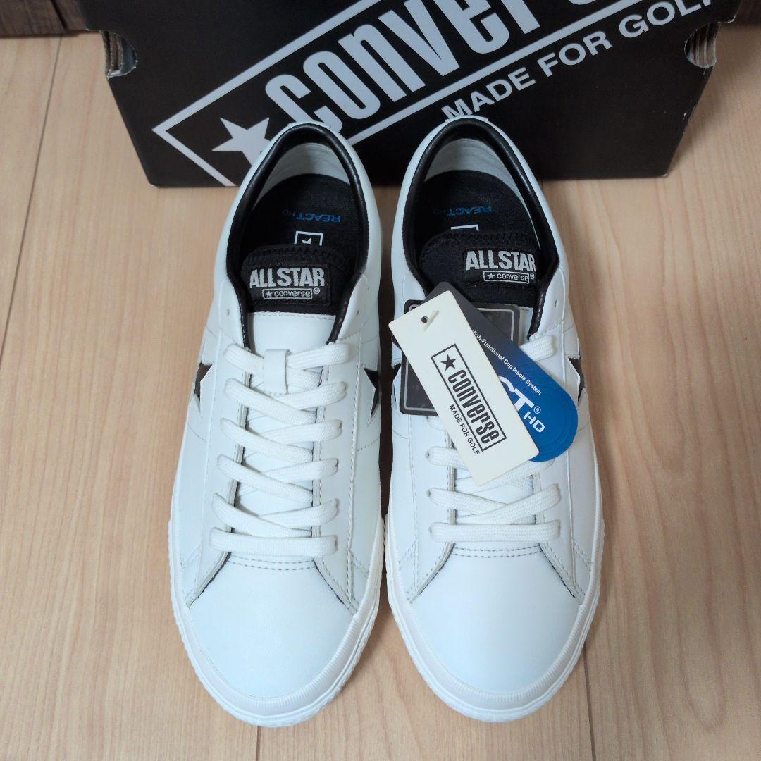 【US7.5】ワンスター　GF　白×黒　ゴルフシューズ ALL STAR