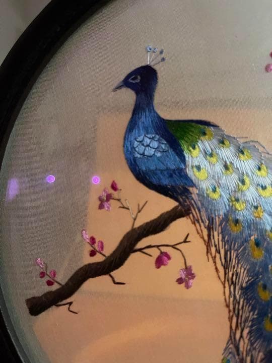 美品中国美術工芸品蘇州手作り両面刺繍孔雀です