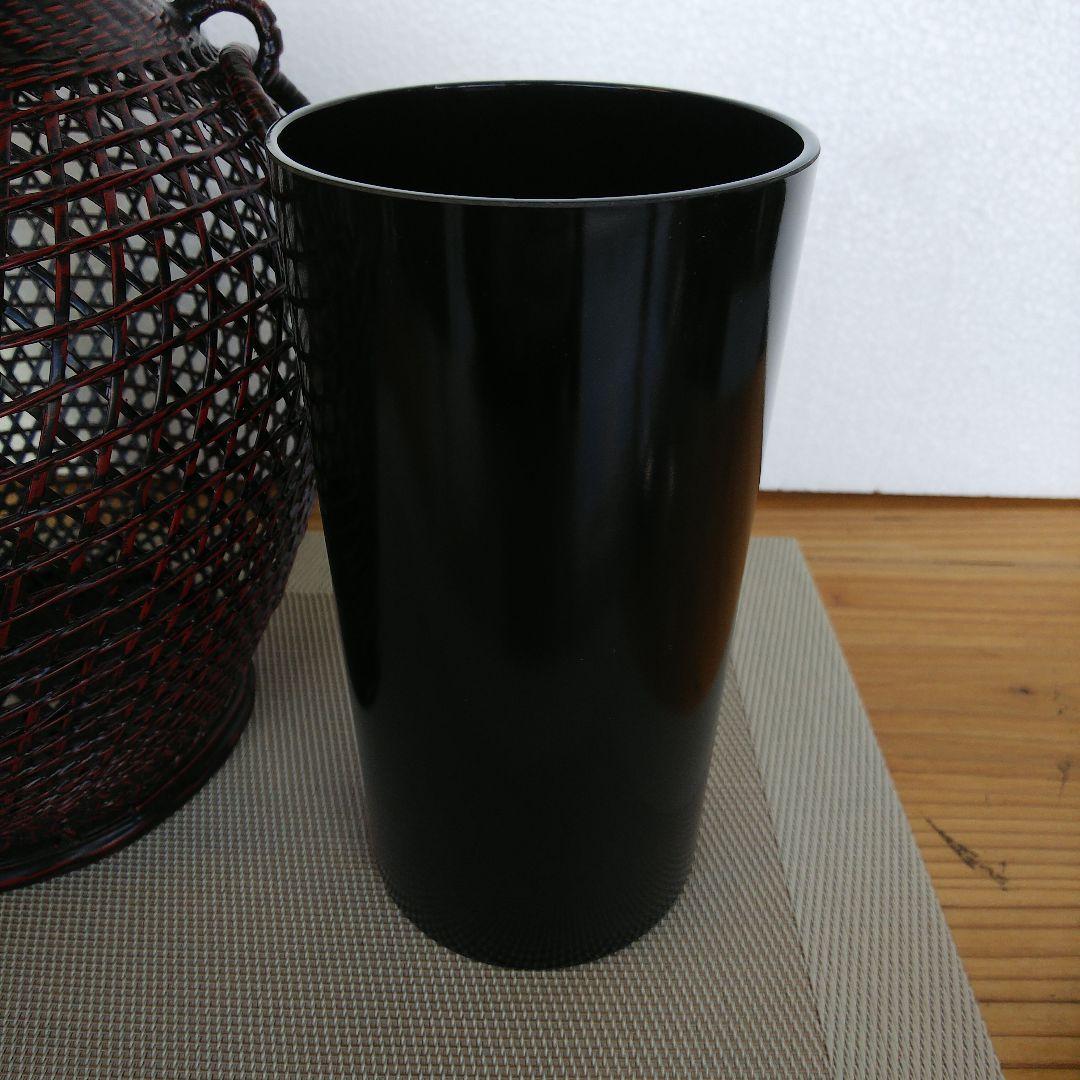 ★ 未使用品 花器耳付スカシ大 ② / 九籃の籃胎漆器 久留米  高さ約23㎝