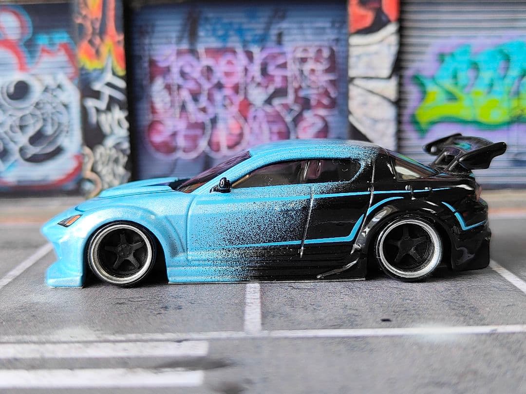 ホットウィールカスタム RX8 ワイスピ☆自作アルミリム☆深リム☆トミカ改造
