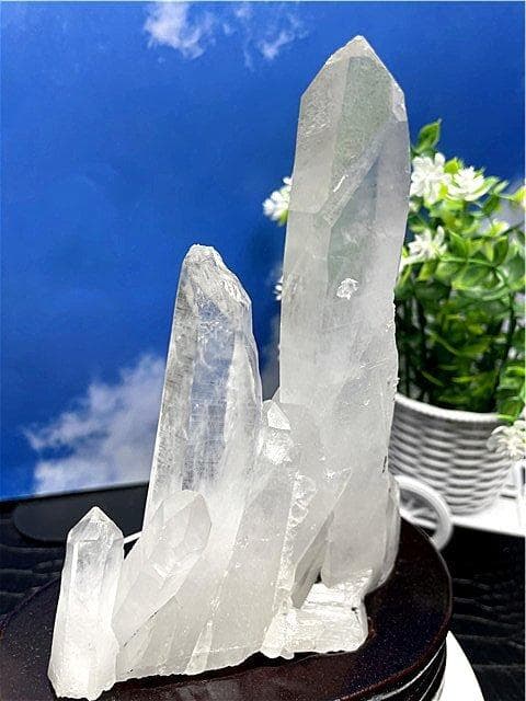 ◆超強天然(藍針入り)水晶クラスターB88B6/199B75D
