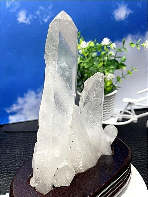 ◆超強天然(藍針入り)水晶クラスターB88B6/199B75D
