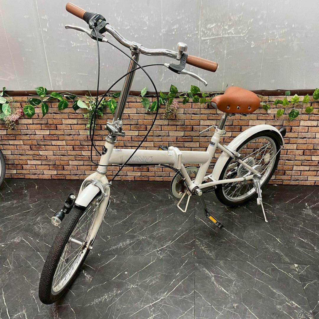 【131】折りたたみ自転車 折車 IGNIO ホワイト 20インチ 変速付き