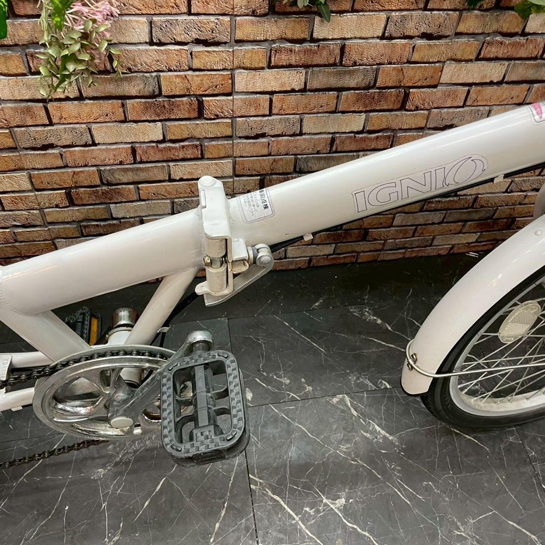 【131】折りたたみ自転車 折車 IGNIO ホワイト 20インチ 変速付き