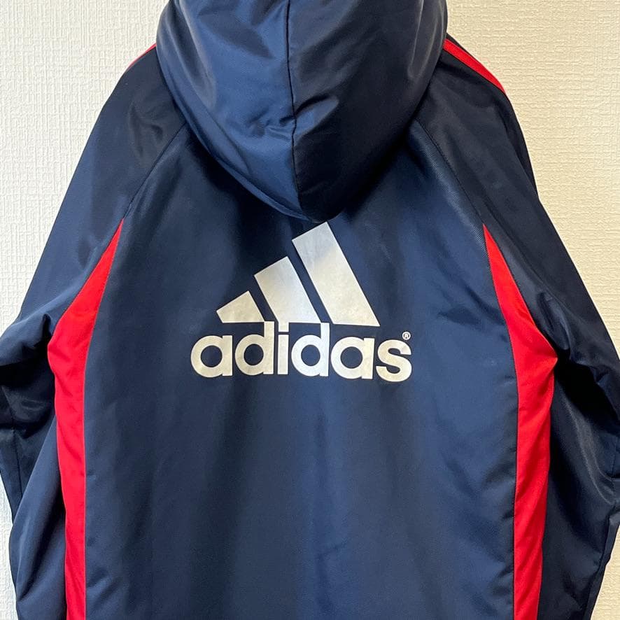 【良品】 adidas ３ストライプス バックロゴ ベンチコート キッズ 150