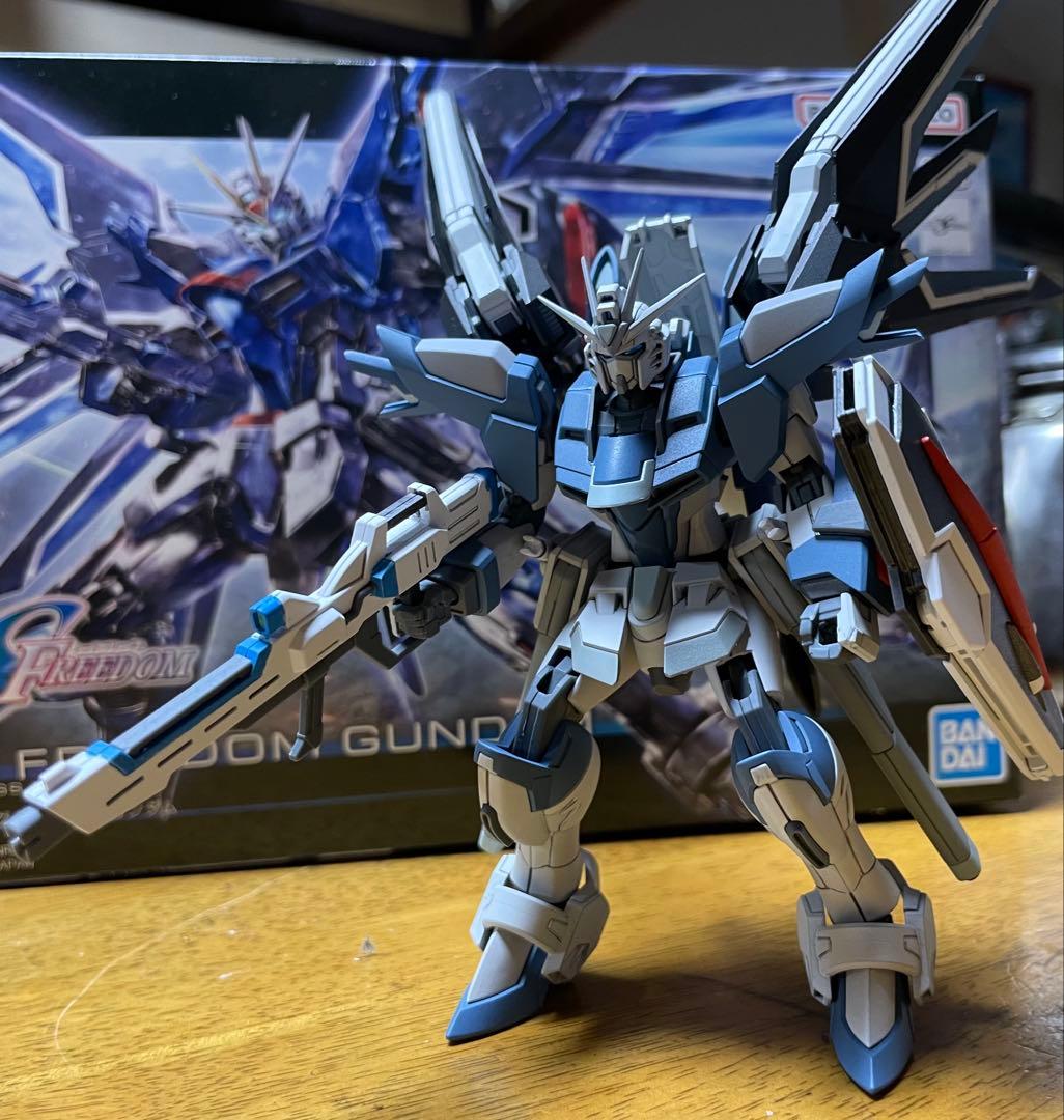 ガンプラSEED freedom 塗装済み完成品5機、未組み立てキット4つセット