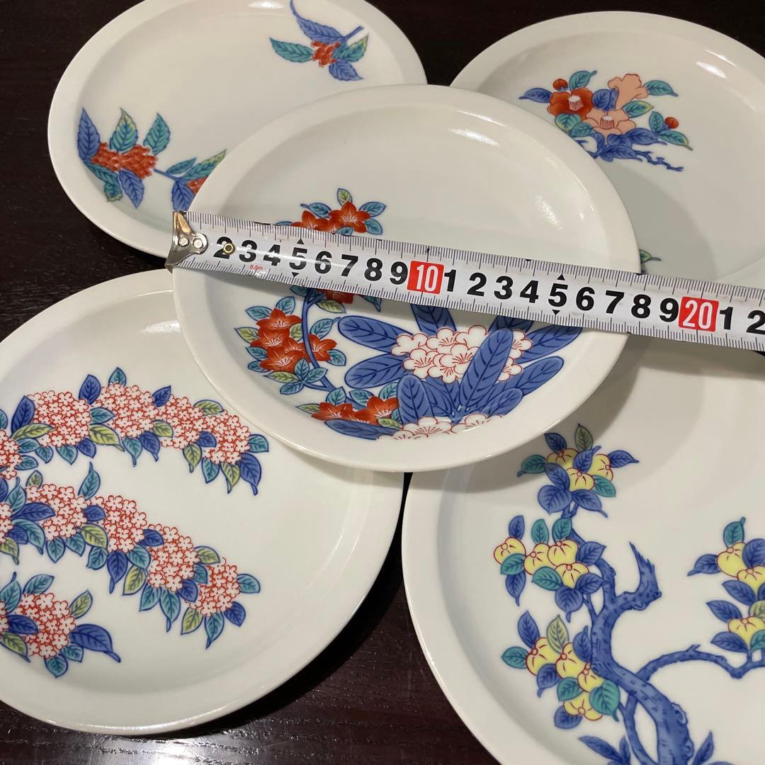 新品未使用　　賞美堂　有田焼　其泉　色鍋島絵変和皿