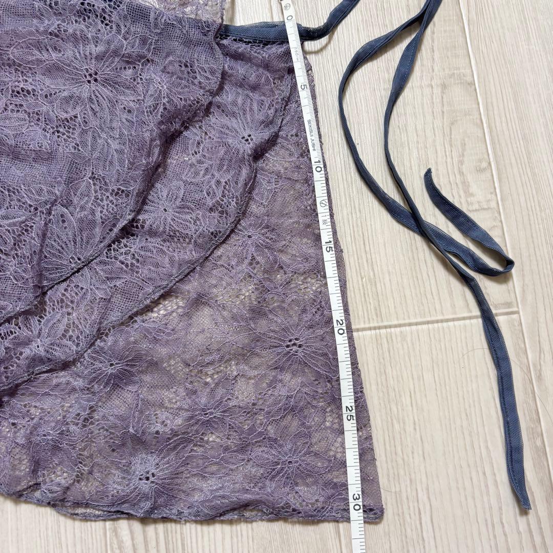 新品　majouet バレエスカート　巻きスカート　レース　花柄　パープル