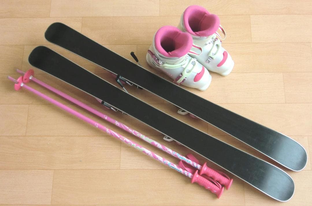 ■■送料無料■KAZAMA■子供用スキーフルセット■板96靴19■WAX済■■