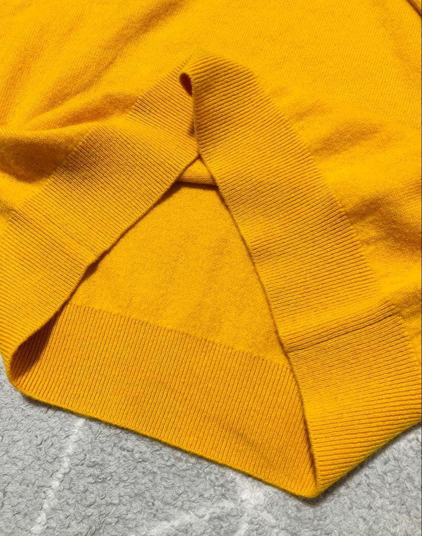 新品 パーリーゲイツ カシミヤ天竺 タートルネックニットプルオーパー(5)L/黄