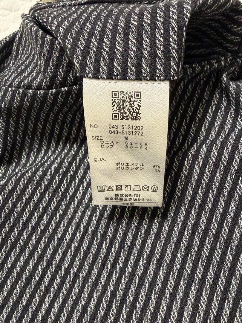 美品　St ANDREWS ストライプウェーブストレッチパンツ　M