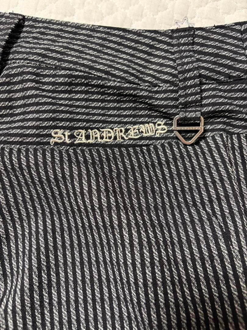 美品　St ANDREWS ストライプウェーブストレッチパンツ　M