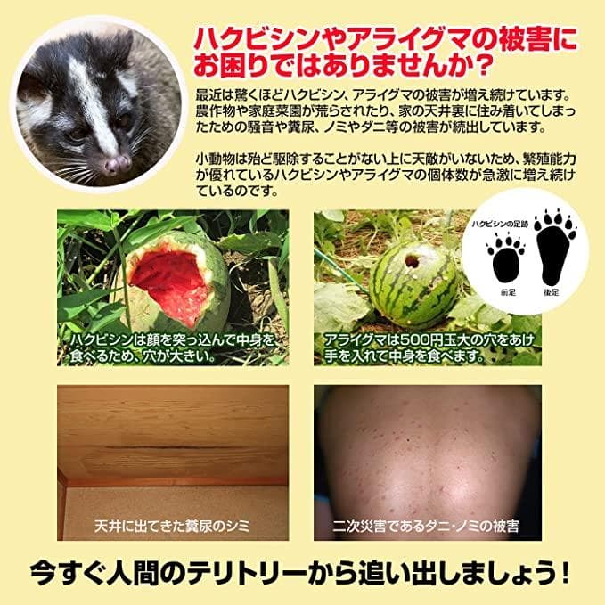 ハクビシンなぜ逃げるニュー改訂版　屋外用２０枚セット 忌避剤