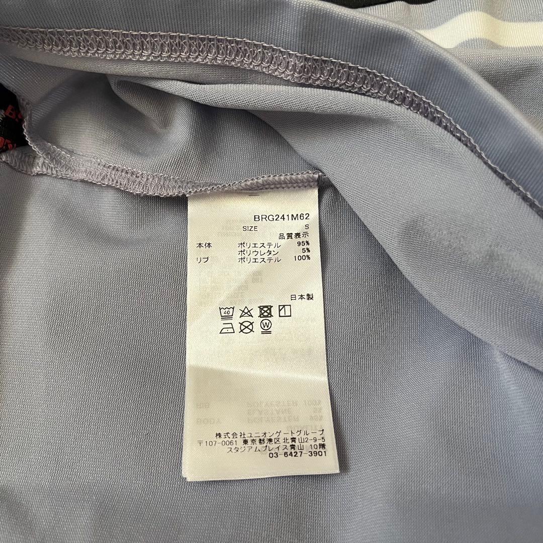 新品★24,200円 BRIEFING マリンストライプポロシャツ 紺灰メンズS