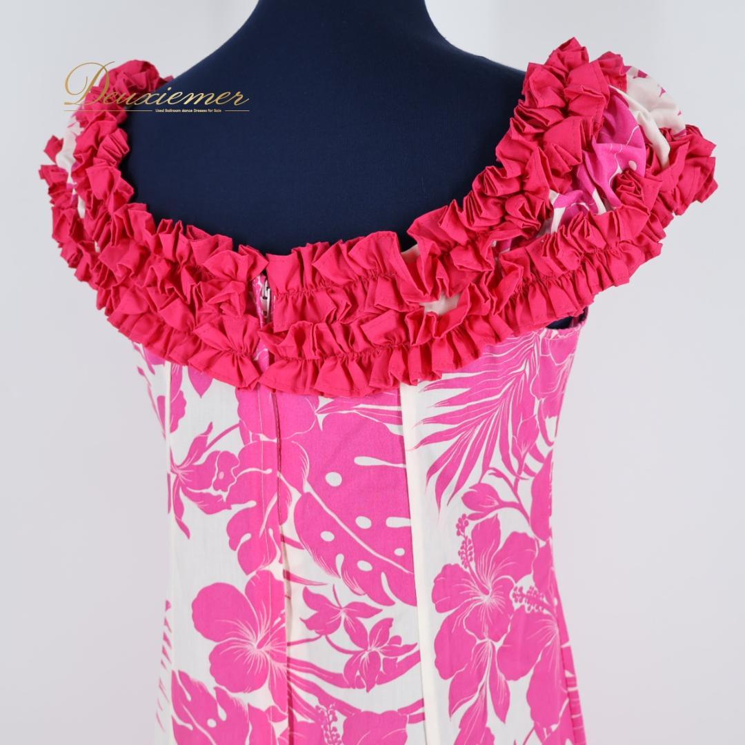 【美品 ハワイ製 フラダンス衣装】ピンク  Creations ドレス