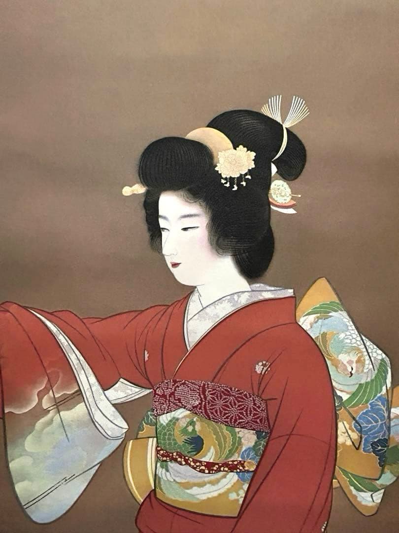 掛け軸　序の舞　上村松園筆　復刻