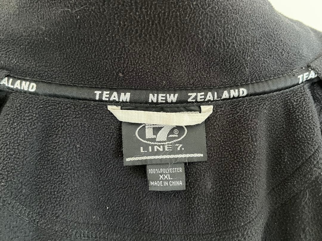 XXL LINE7 チームNZ スポーツ ベスト ジップアップ 黒