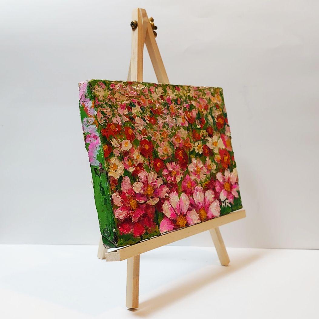 油絵 絵画 コスモス畑【SM号】