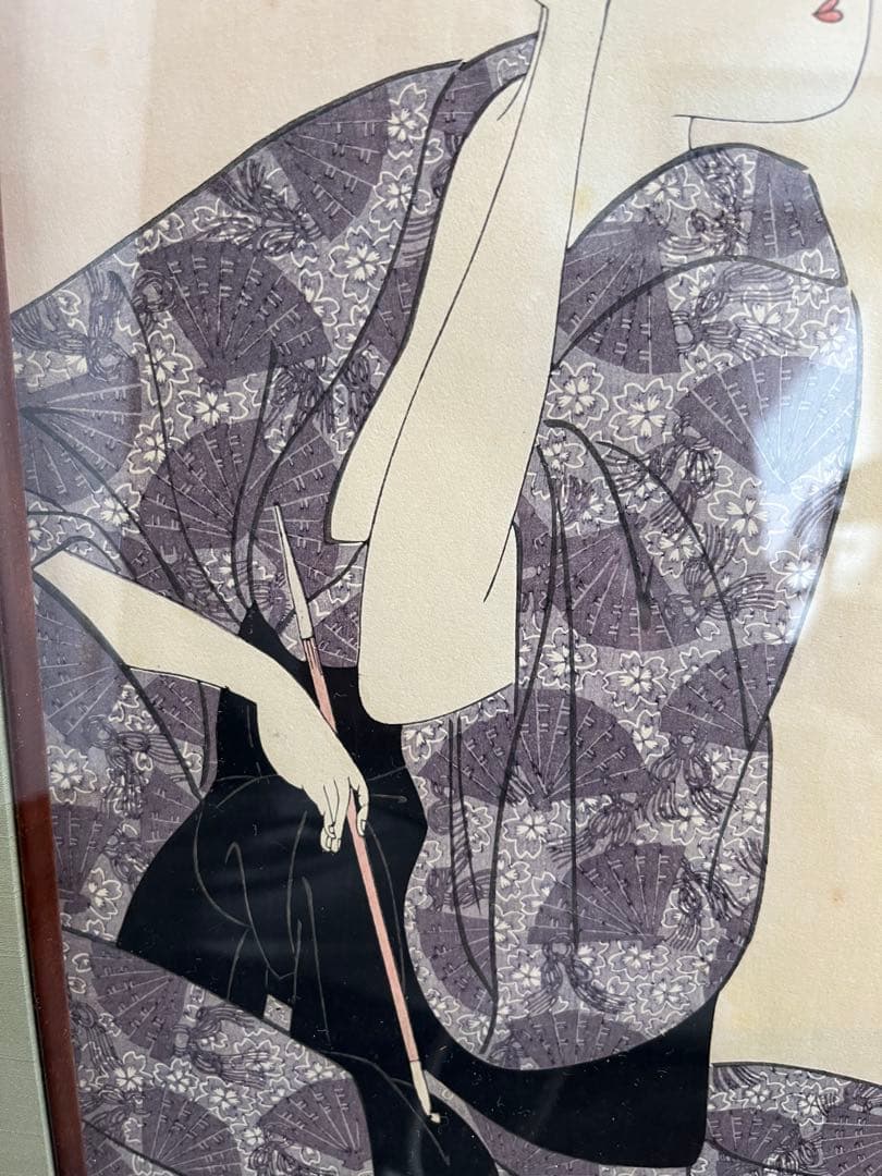 【歌麿 美人画 浮世絵 木版画 額装】婦女人相十品 和紙 大判サイズ