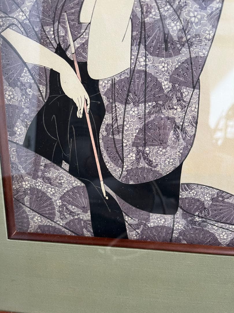 【歌麿 美人画 浮世絵 木版画 額装】婦女人相十品 和紙 大判サイズ
