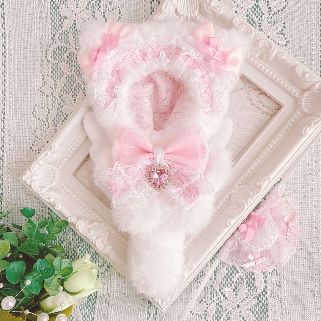 さき 自立(457-458) ぬい服 10cm 着ぐるみ ねこ スタイ付き
