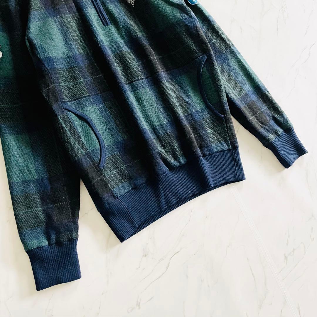 4247 美品 ビームスゴルフ　ハーフジップ ニットジャケット 裏地付き　緑