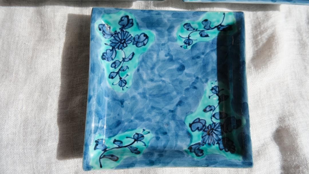 有田焼・古伊万里/舘林源右衛門・皿3枚/染錦青彩菊絵/中古