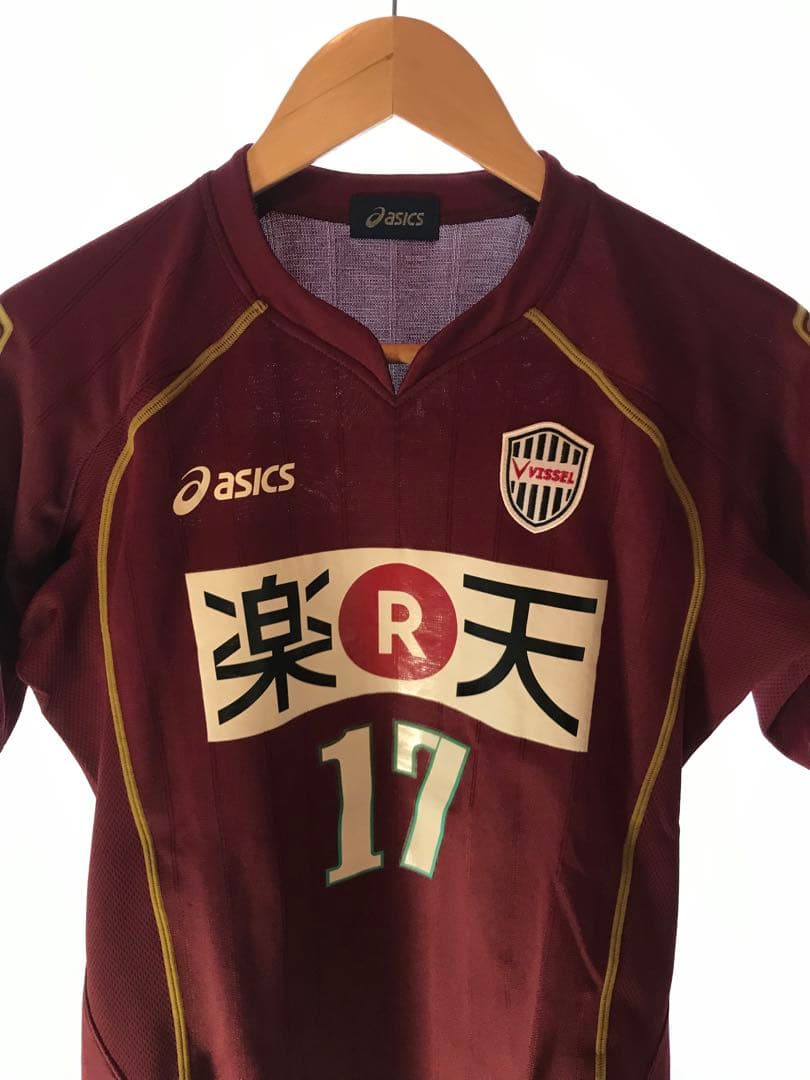 正規品 asics ヴィッセル神戸「17」吉田孝行 半袖Mサイン入りユニフォーム