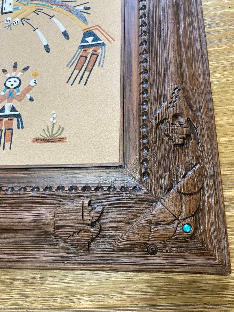 希少　額付き　ナバホ族 サンドアート