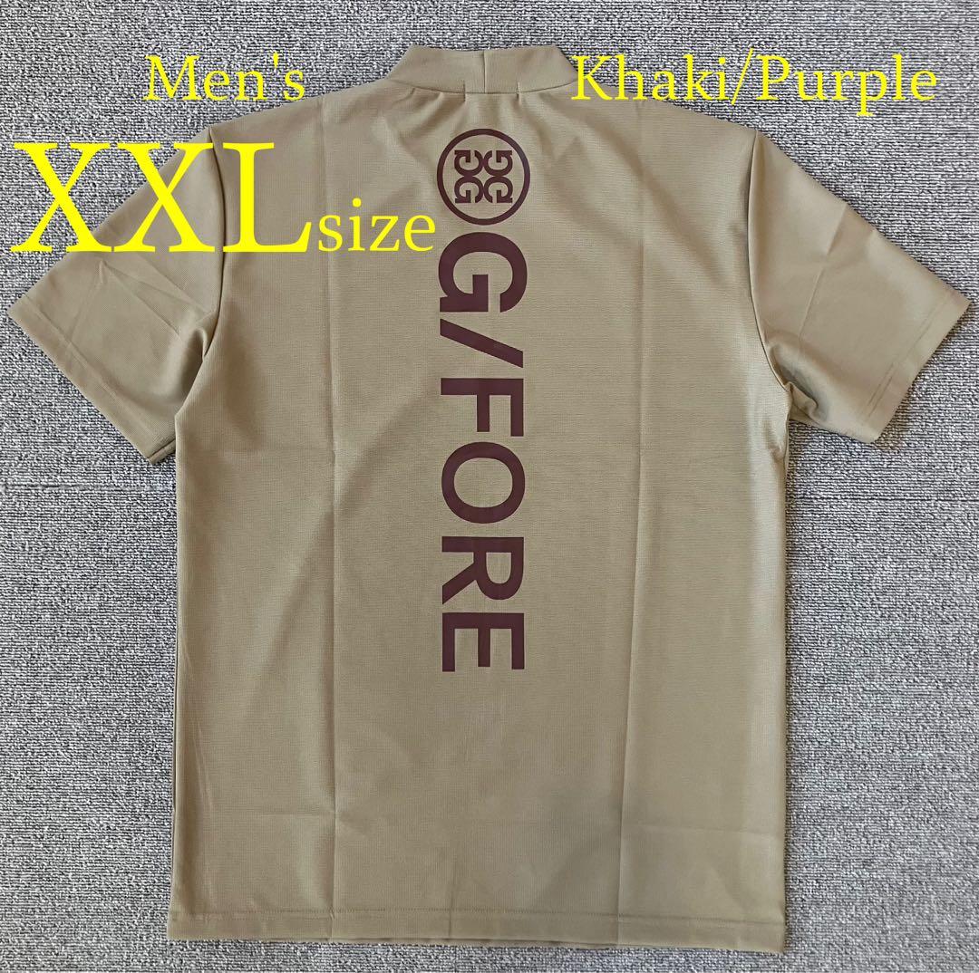 G/FORE ジーフォア XXLサイズ モックネックT-シャツ カーキ