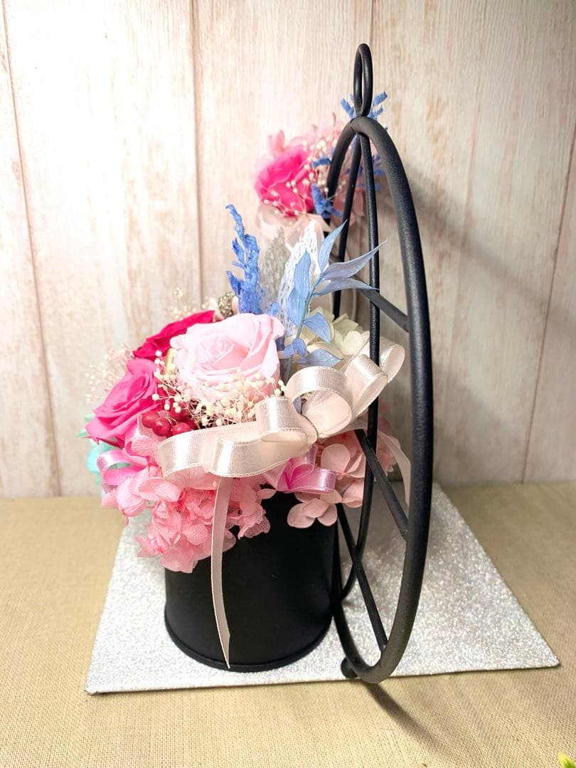 HANDMADEプリザーブドフラワー　アレンジメント　母の日　壁掛け