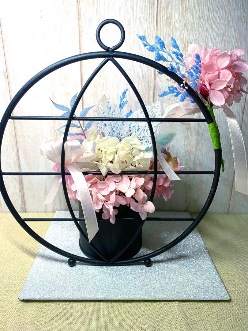 HANDMADEプリザーブドフラワー　アレンジメント　母の日　壁掛け