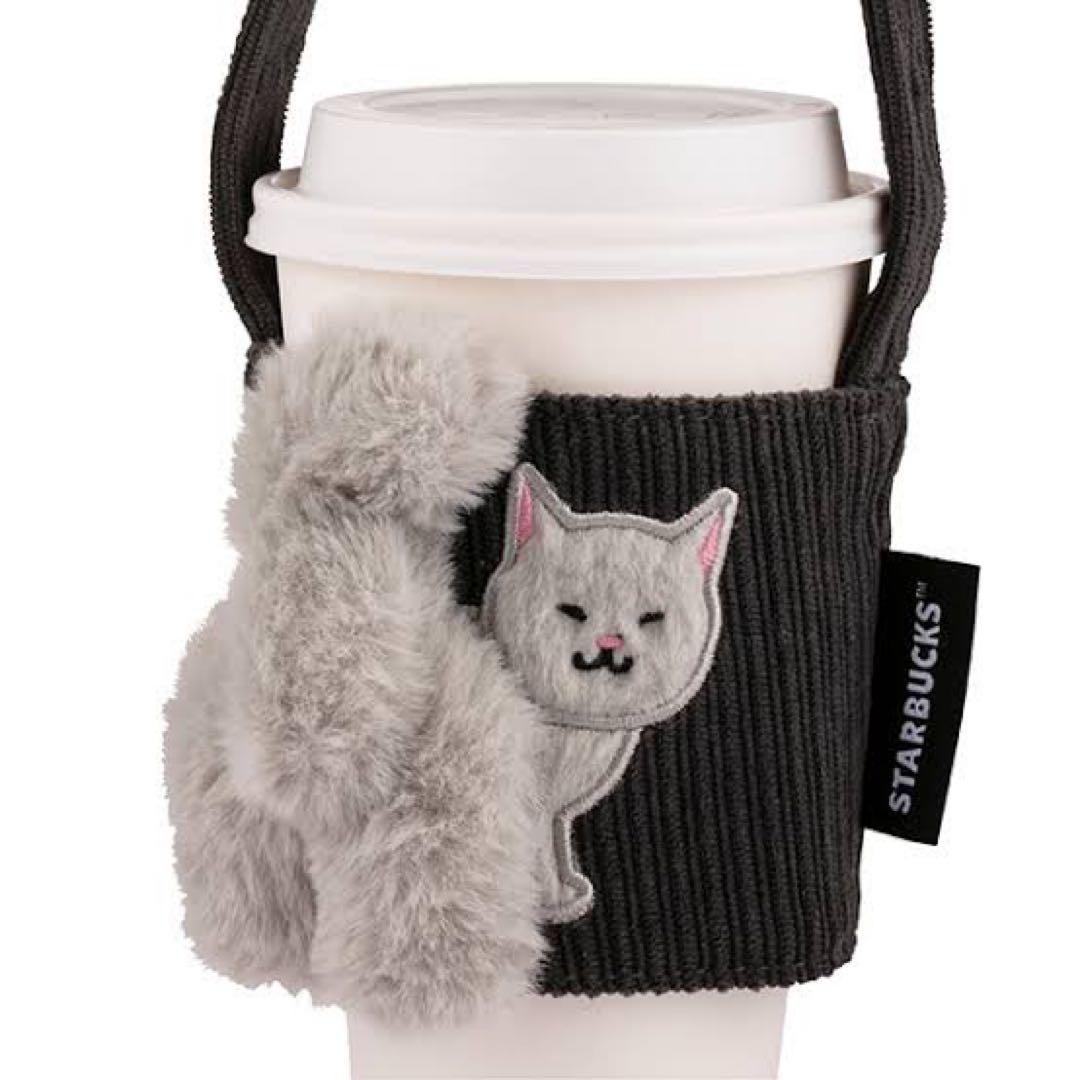 海外STARBUCKS 猫 水筒カバー ドリンクホルダー