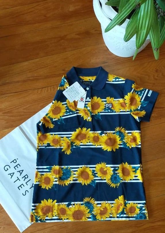 ＊新品未使用 ひまわり ポロシャツ  ネイビー