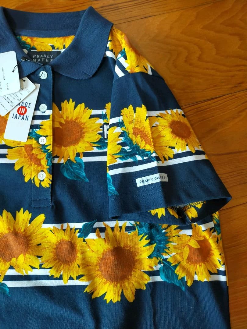 ＊新品未使用 ひまわり ポロシャツ  ネイビー