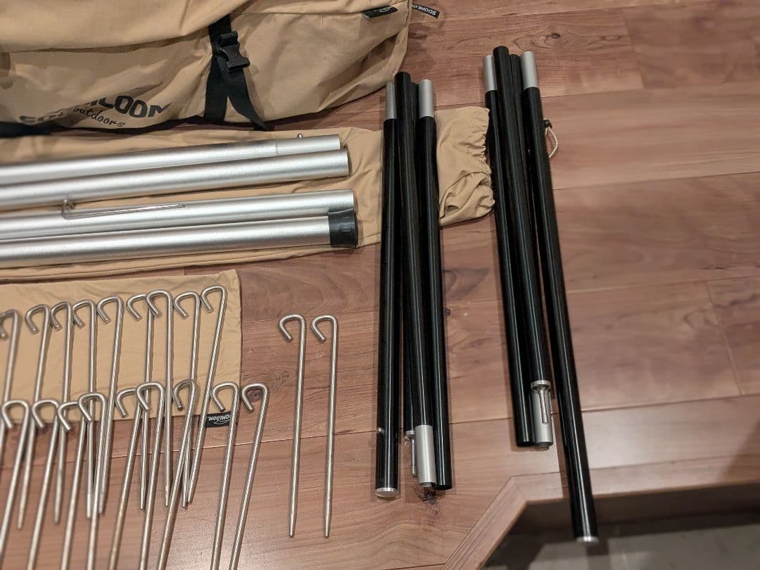 Soomloom HAPI 4P TC ワンポール＋グランドシート＋タープ連結