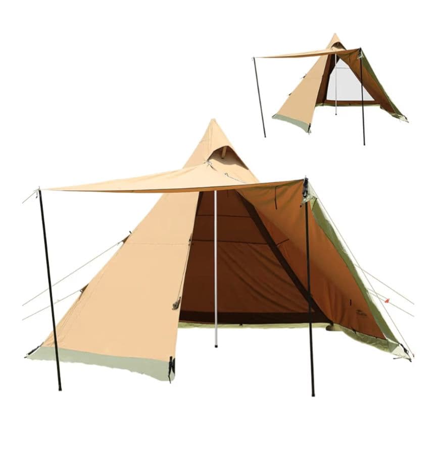 Soomloom HAPI 4P TC ワンポール＋グランドシート＋タープ連結