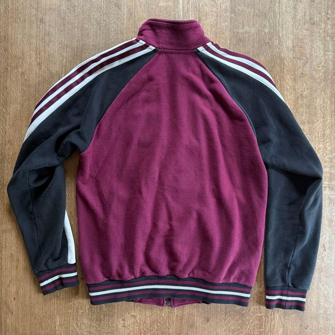 00s adidas トラックジャケット ジャージ ワインレッド×グリーン