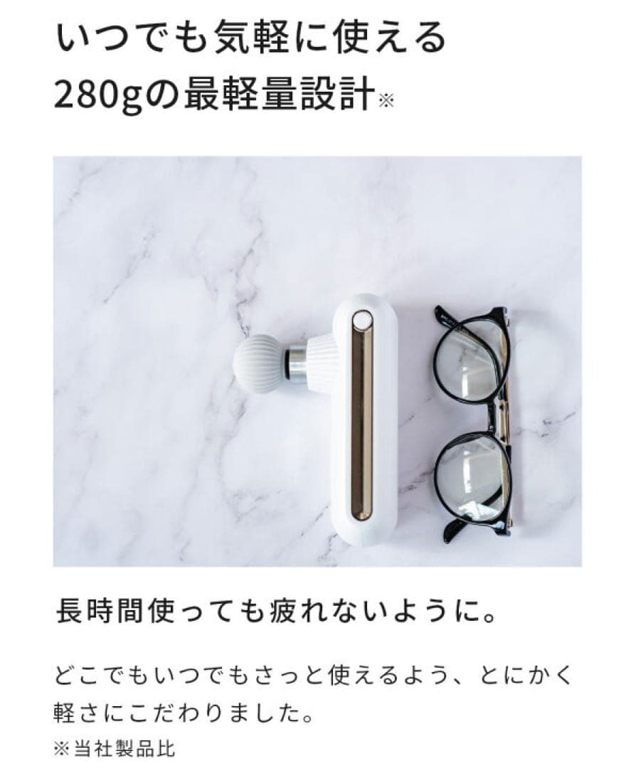 最新型❤️筋膜リリースガン　ミニ　マッサージガン　超軽量　プレゼント　父の日　白