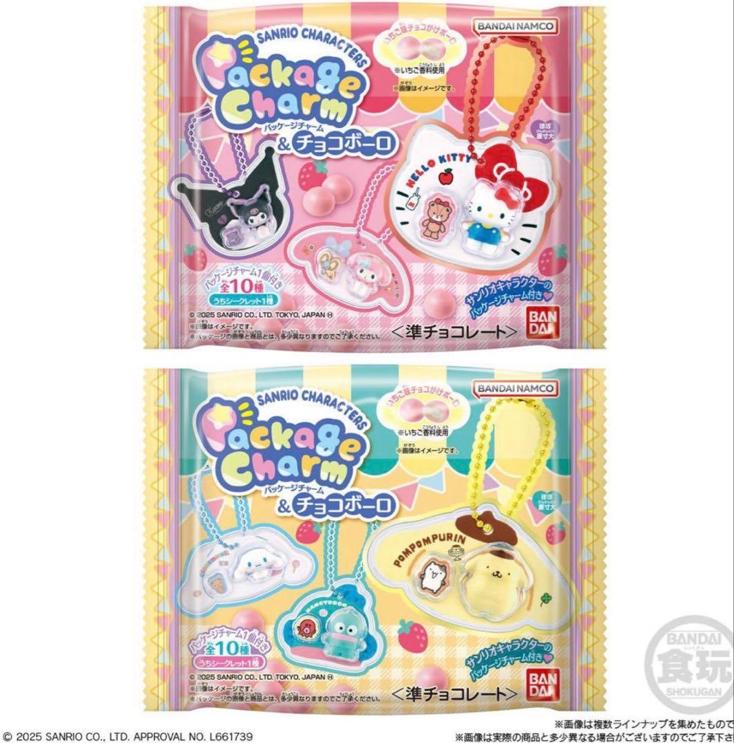 サンリオ パッケージチャーム & チョコボーロ 未開封ボックス　10個入り