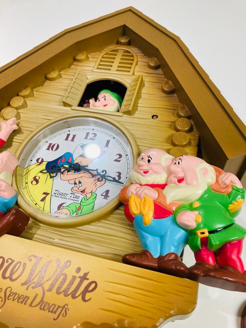 【レア】ディズニータイム 掛け時計 七人のこびと白雪姫 壁掛け 振り子 時計