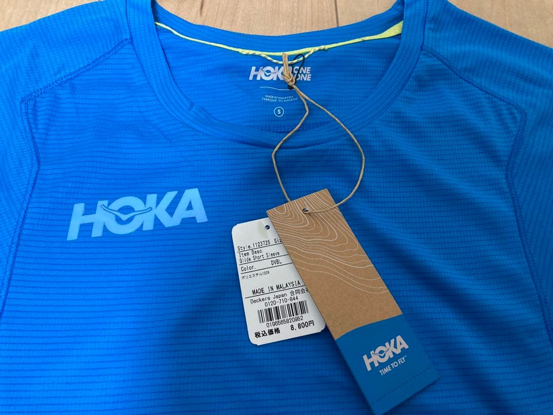 HOKA ホカオネオネ ランニング Tシャツ Sサイズ ブルー 新品タグ付き