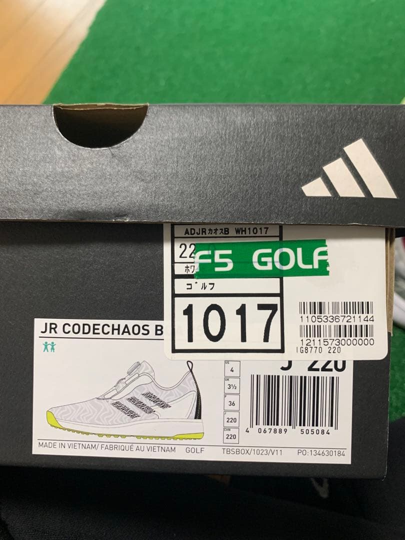 adidas コードカオス　ゴルフシューズ　22.0㎝　レディース　ジュニア