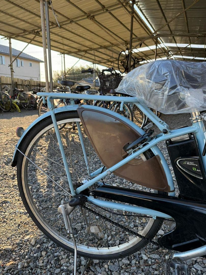 アシスタ 自転車 水色 前カゴ付き