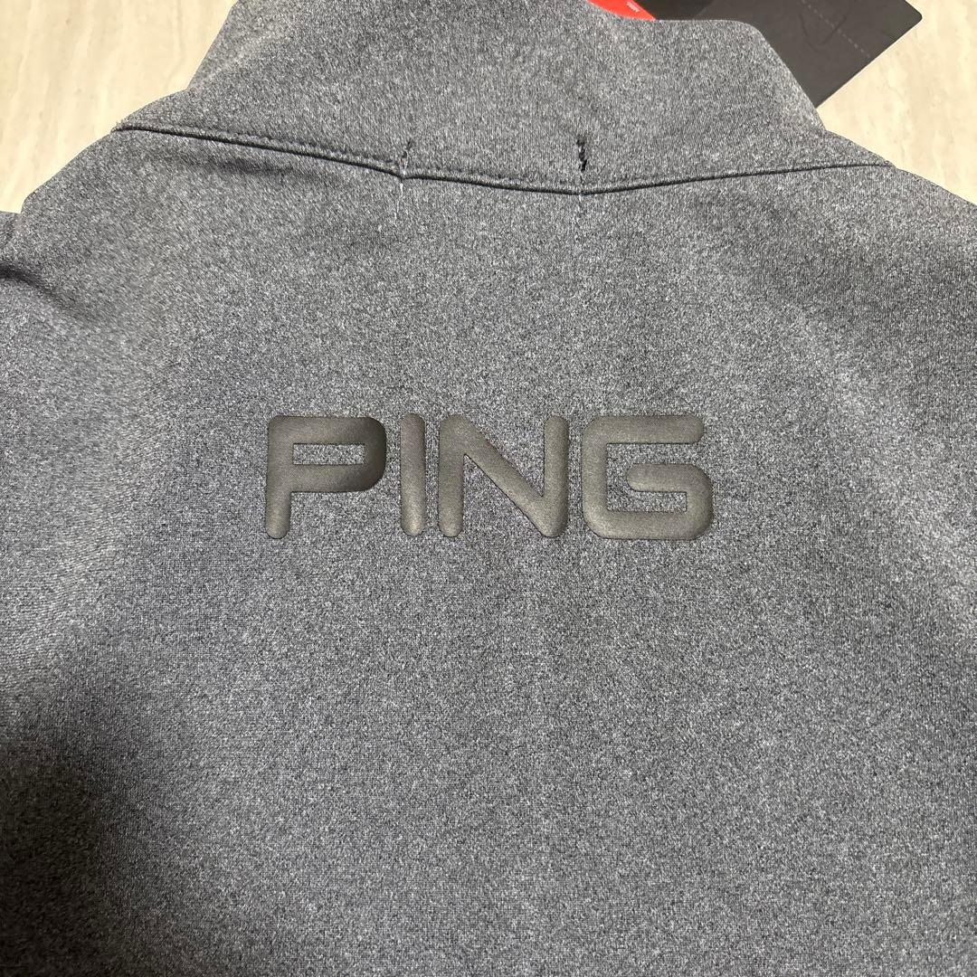 【新品・タグ付き】PING ハーフジップゴルフウェア　ブラック×グレー　Lサイズ