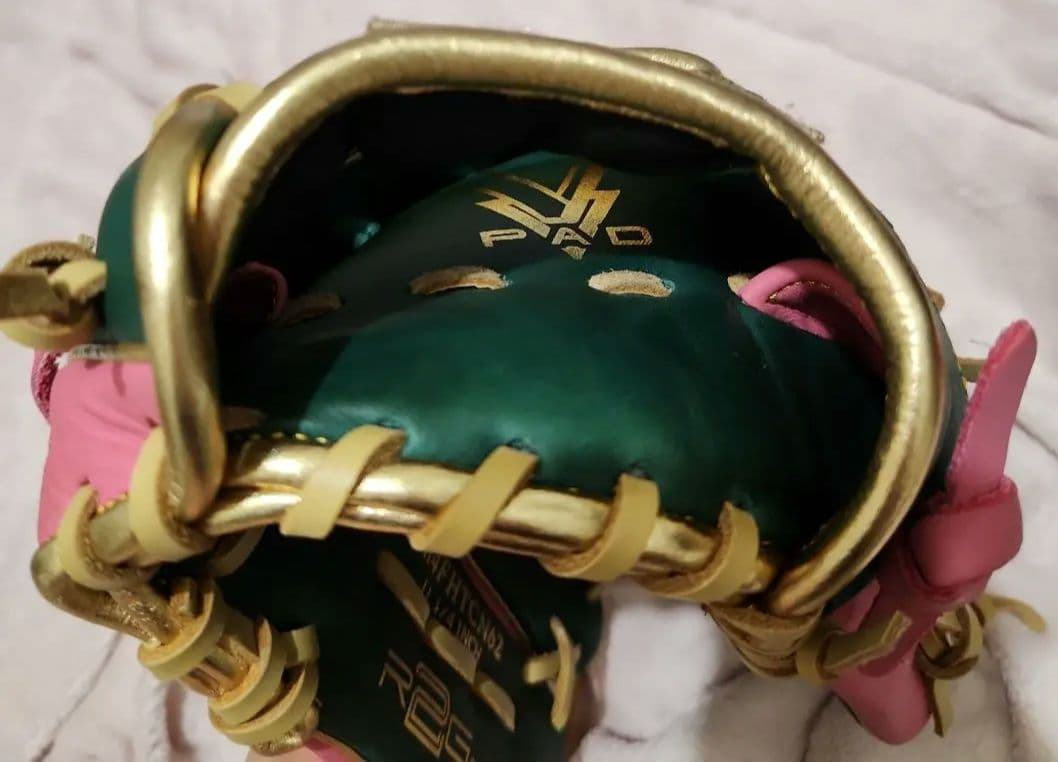 Rawlings Hypertech 野球グローブ 緑/ピンク